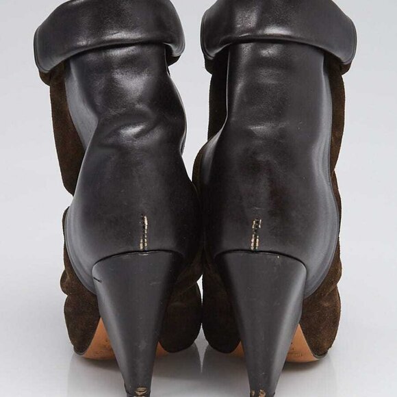 Isabel Marant Khaki Suede and Leather Andrew Ankle Boots Size 6.5/37 - Picture 4 of 5